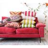imageCreative CoOp Velvet Printed Floral Pattern Chambray Back and Ruffle Multicolor Woven Cotton Blend Boucl Pillow Cream Square