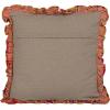imageCreative CoOp Velvet Printed Floral Pattern Chambray Back and Ruffle Multicolor Woven Cotton Blend Boucl Pillow Cream Square