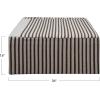imageCreative CoOp Wood and Wool Kilim Upholstered Coffee Ottoman Table Striped Cream ampamp Brown