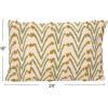 imageCreative CoOp Woven Cotton Blend Printed Lumbar Pillow with Floral Pattern and French Knots Natural Green and Mustard