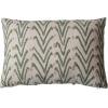 imageCreative CoOp Woven Cotton Blend Printed Lumbar Pillow with Floral Pattern and French Knots Natural Green and Mustard