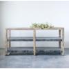 imageReclaimed Wood Credenza with 2 Metal Clad Shelves Each one Will Vary