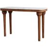 imageCreative CoOp Acacia Wood Console Table with Marble Top White and Natural