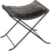imageCreative CoOp Collapsible Charcoal Leather ampamp Metal Stool