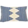 imageCreative CoOp Cotton Tufted Lumbar Embroidered Rope Stripes Pillow 20quot L x 12quot W x 2quot H Blue