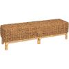 imageCreative CoOp HandWoven Water Hyacinth and Rattan Bench Natural