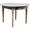 imageCreative CoOp Mango Wood Dining Table with Drawer and Marble Top White and Natural
