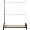 imageCreative CoOp Metal and Mango Wood Rack on Wheels with 2 Rods and Shelf Natural and Black