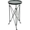 imageCreative CoOp Modern Metal Round Coffee Table with Wood Top Black
