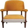 imageCreative CoOp Modern Wood Cotton Velvet and Linen Upholstered Armchair Walnut Finish Mustard and Natural Yellow