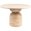 imageCreative CoOp Round Mango Wood Dining Table with End Grain Base and Whitewashed Finish Natural