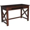 imageCreative CoOp Rustic Mango Wood Keyboard Shelf and XFrame Side Detail Barn Door Desk Barndoor GreyDark Chestnut