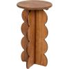 imageCreative CoOp Scalloped Edge Accent Table in Matte Black FinishWalnut Color