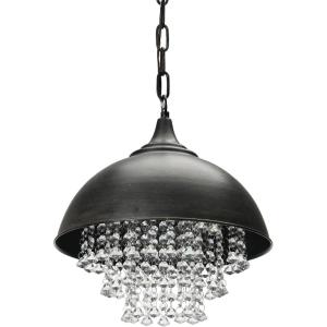 imageAntiqued Bronze Pendant Chandelier with Hanging Crystals