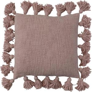 imageCreative CoOp Boho Cotton Slub Throw Pillow Cover with Tassels Blush Pink