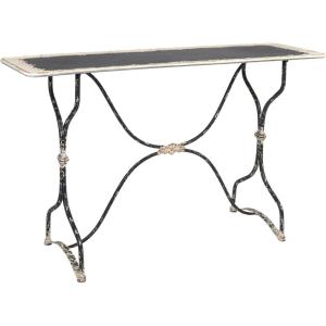 imageCreative CoOp Distressed Black ampamp White Metal Table