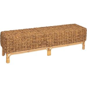 imageCreative CoOp HandWoven Water Hyacinth and Rattan Bench Natural