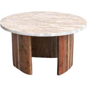 imageCreative CoOp Marble and Acacia Wood Coffee Table Brown
