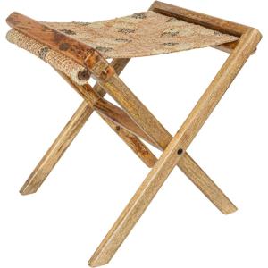 imageCreative CoOp Modern Collapsible Wood and Jute Folding Stool Natural and Brown