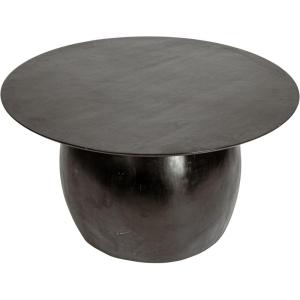 imageCreative CoOp Modern Mango Wood Round Accent Table Dark Walnut FinishBlack