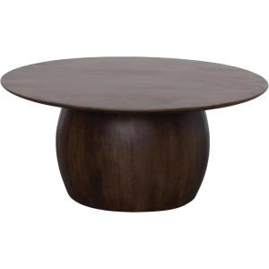 imageCreative CoOp Modern Mango Wood Round Accent Table Dark Walnut FinishDark Walnut