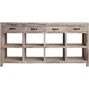 imageCreative CoOp Reclaimed Wood Console Table with 4 Drawers and 8 Storage Sections Natural