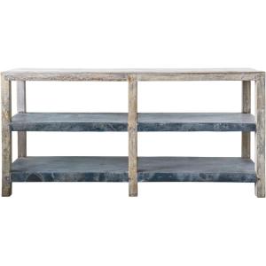 imageReclaimed Wood Credenza with 2 Metal Clad Shelves Each one Will Vary