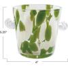 imageCreative CoOp 32Ounce Confetti Glass Ice Bucket with Handles 1Quart GreenYellow