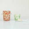 imageCreative CoOp 32Ounce Confetti Glass Ice Bucket with Handles 1Quart GreenYellow