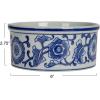 imageCreative CoOp Blue Large Stoneware Pet Bowl with Design White 8 Cup334 Cup