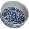 imageCreative CoOp Blue Large Stoneware Pet Bowl with Design White 8 Cup8 Cup