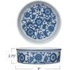 imageCreative CoOp Blue Large Stoneware Pet Bowl with Design White 8 Cup8 Cup