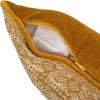 imageCreative CoOp Cotton Velvet Pattern and Piping Pillow Chartreuse Square Multi
