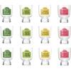 imageCreative CoOp Footed Glass Drinking Glass with Paris Street Sign Design Multicolor Set of 12