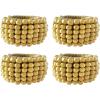 imageCreative CoOp Mango Wood Bead Napkin Rings Natural Set of 4