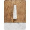 imageCreative CoOp Mango Wood and Marble Cheese and Cutting Board with Inlaid Marble Pestle Natural and White