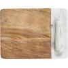 imageCreative CoOp Mango Wood and Marble Cheese and Cutting Board with Inlaid Marble Pestle Natural and White