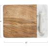 imageCreative CoOp Mango Wood and Marble Cheese and Cutting Board with Inlaid Marble Pestle Natural and White