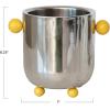 imageCreative CoOp Silver Stainless Steel Ice Bucket with Ball Handles and Feet 7quot round