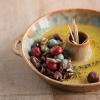 imageCreative CoOp Stoneware Dish Reactive Glaze Brown Each One Will Vary Toothpick Holder