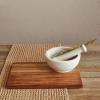 imageCreative CoOp White Round Stoneware Mortar and Pestle Set Set of 2 Medium