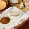 imageCreative CoOp White Round Stoneware Mortar and Pestle Set Set of 2 Medium