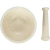 imageCreative CoOp White Round Stoneware Mortar and Pestle Set Set of 2 Medium