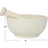 imageCreative CoOp White Round Stoneware Mortar and Pestle Set Set of 2 Medium