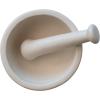 imageCreative CoOp White Round Stoneware Mortar and Pestle Set Set of 2 Medium