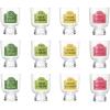 imageCreative CoOp Footed Glass Drinking Glass with Paris Street Sign Design Multicolor Set of 12