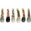 imageCreative CoOp HandPainted Stoneware Spoon with Floral Design Handle 6 Styles Each One Will Vary Entertaining Tools Multi