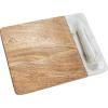 imageCreative CoOp Mango Wood and Marble Cheese and Cutting Board with Inlaid Marble Pestle Natural and White