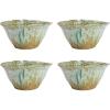 imageCreative CoOp Round Stoneware Bowl with Reactive Crackle Glaze Teal Set of 4