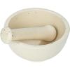 imageCreative CoOp White Round Stoneware Mortar and Pestle Set Set of 2 Medium